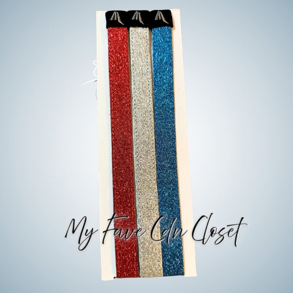 NEW*** Easton GLITTER Elastic Hair Headbands (Set of 3) - Picture 2 of 3